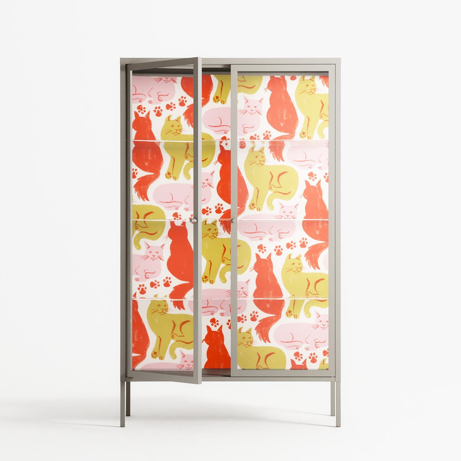Cats - Cabinet - Lydia Greaves - Pebble - Clear glass