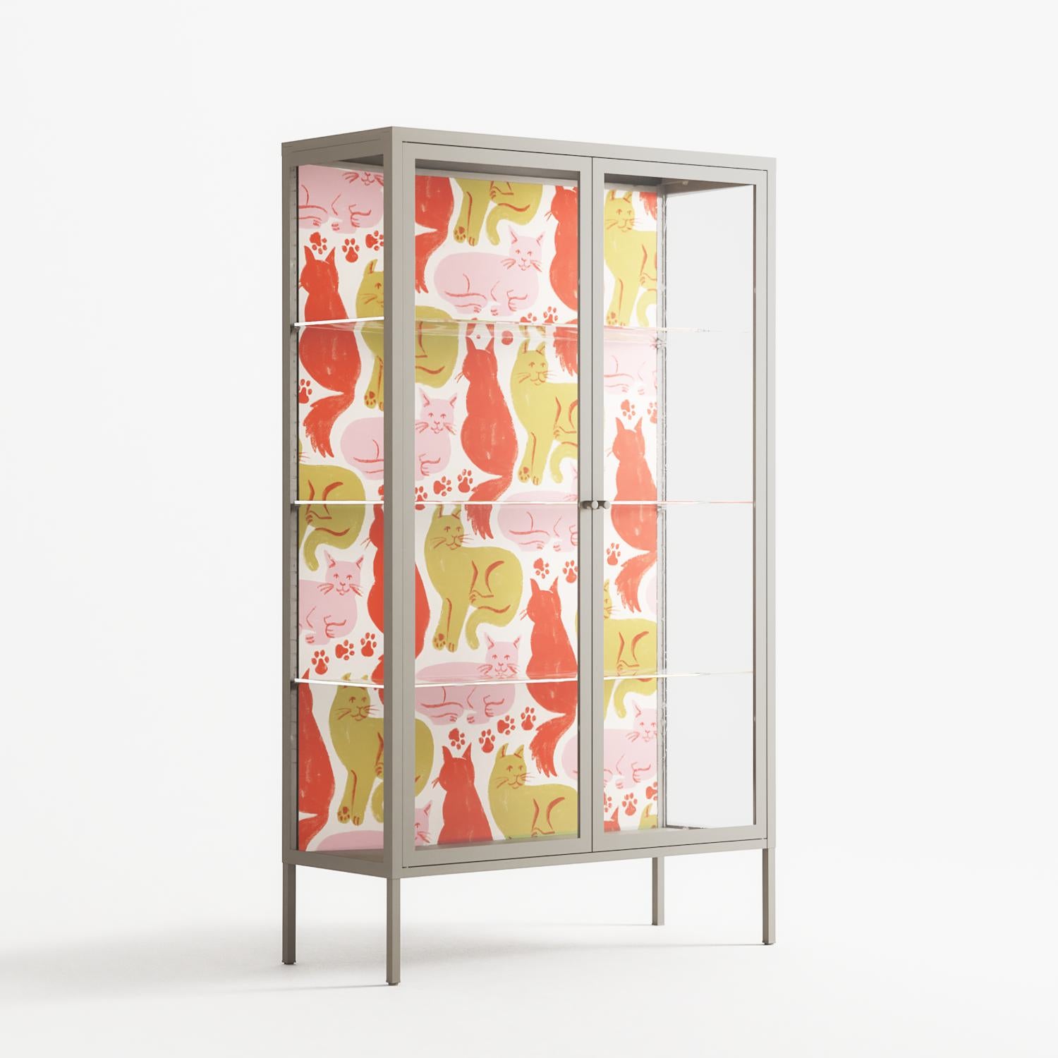 Cats - Cabinet - Lydia Greaves - Pebble - Clear glass
