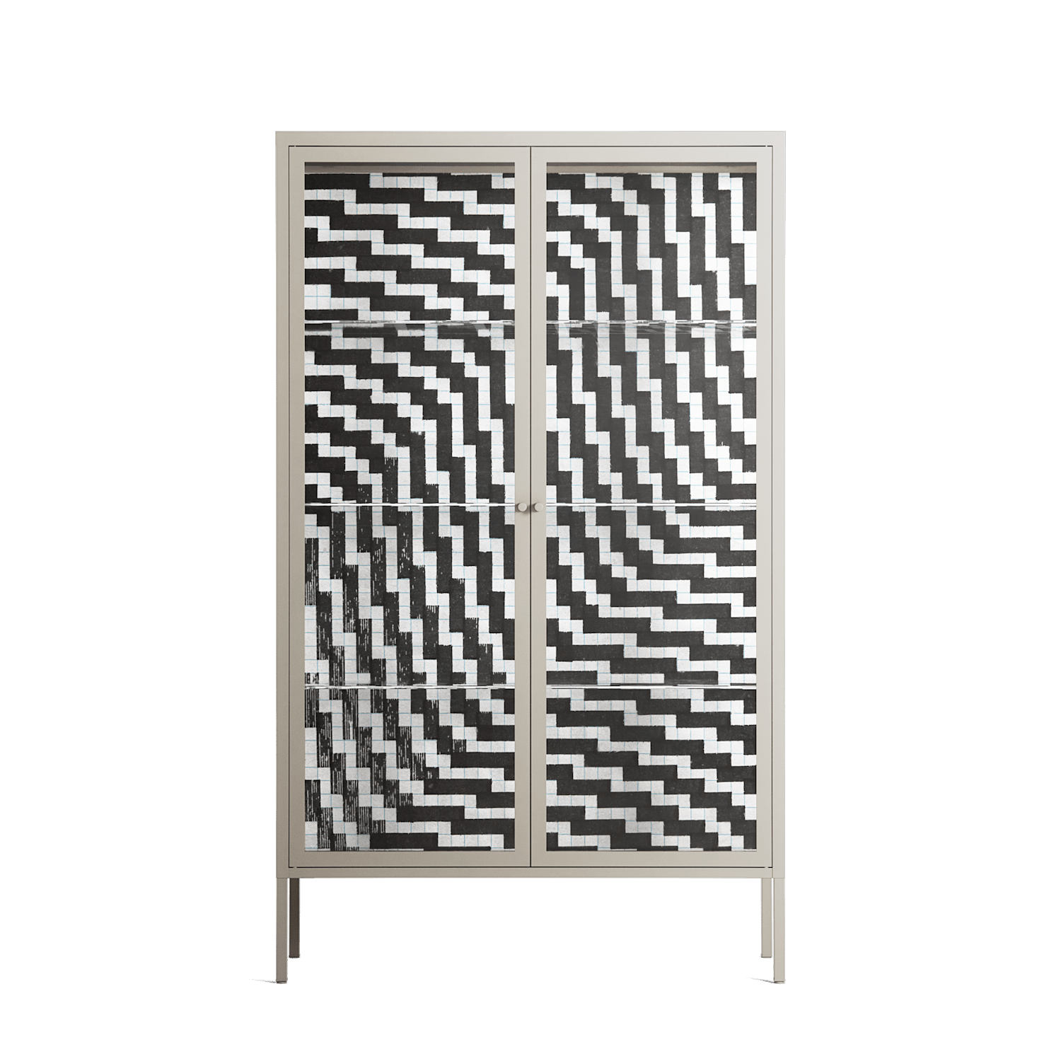 Wave In Wave - Cabinet - Guido De Boer - Pebble - Clear glass