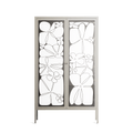 White Flowers - Cabinet - Konrad Blaszczyk - Pebble - Overlay Glass