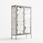 White Flowers - Cabinet - Konrad Blaszczyk - Pebble - Overlay Glass