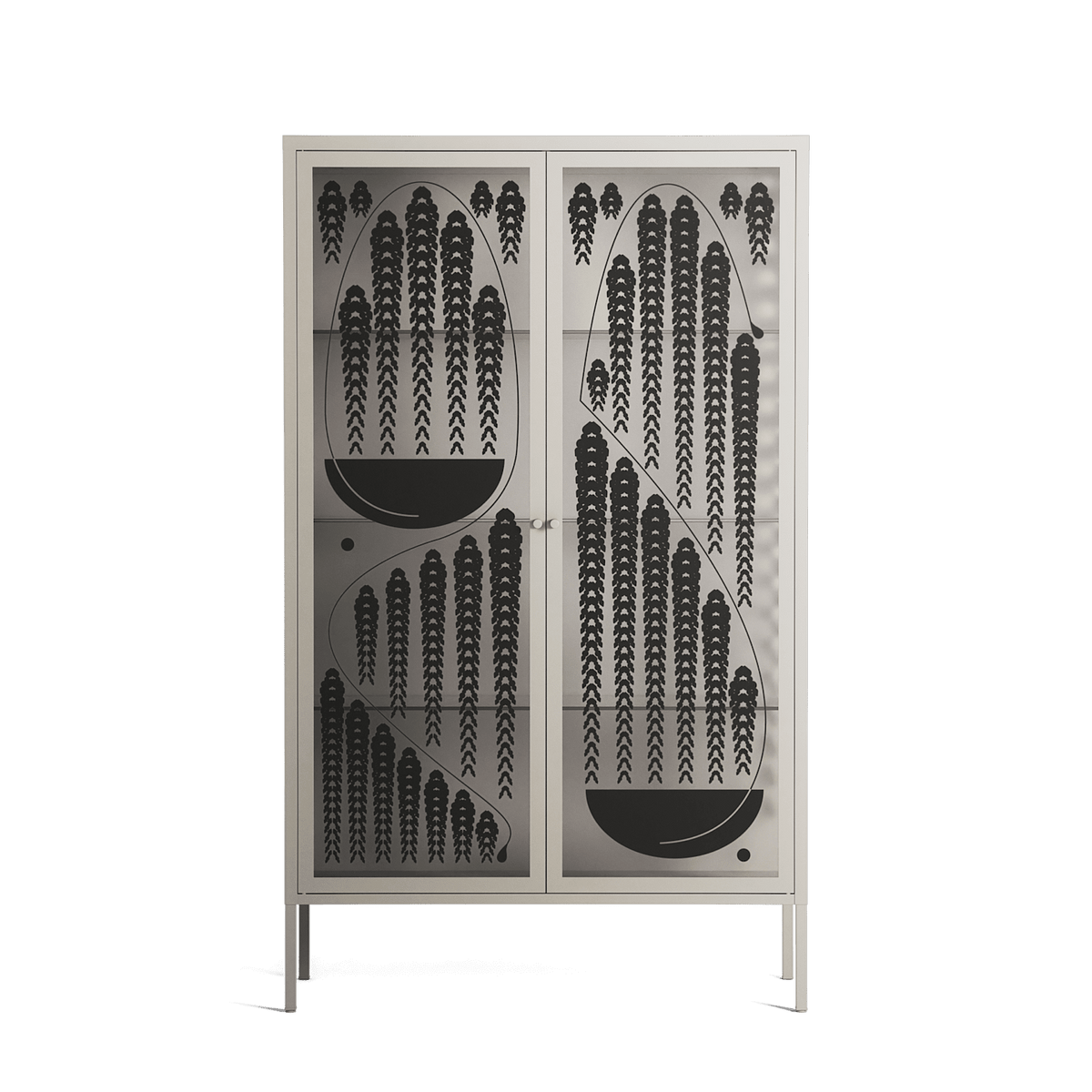 Black Fern - Cabinet - Konrad Blaszczyk - Pebble - Overlay Glass