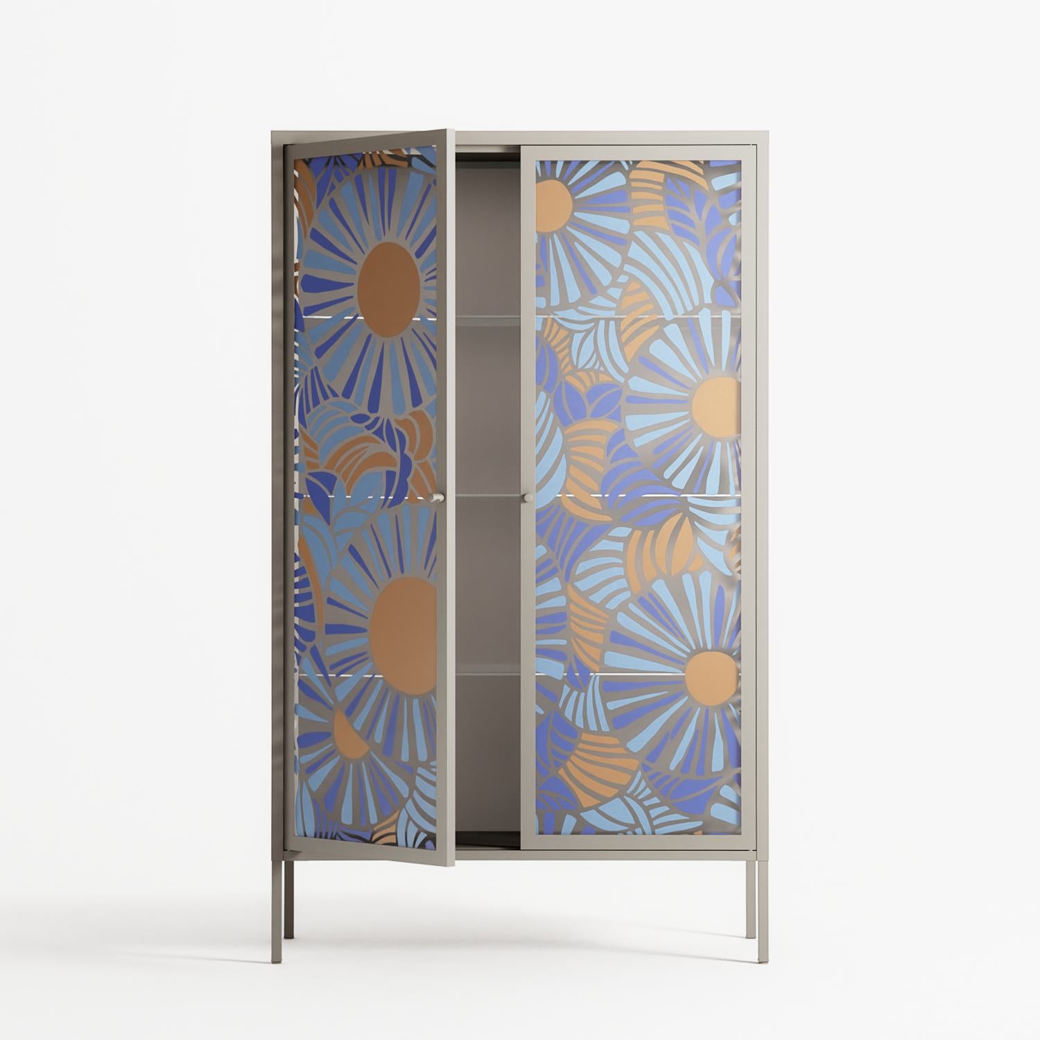 Bellis Bounty - Cabinet - Amy Suther - Pebble - Overlay Glass