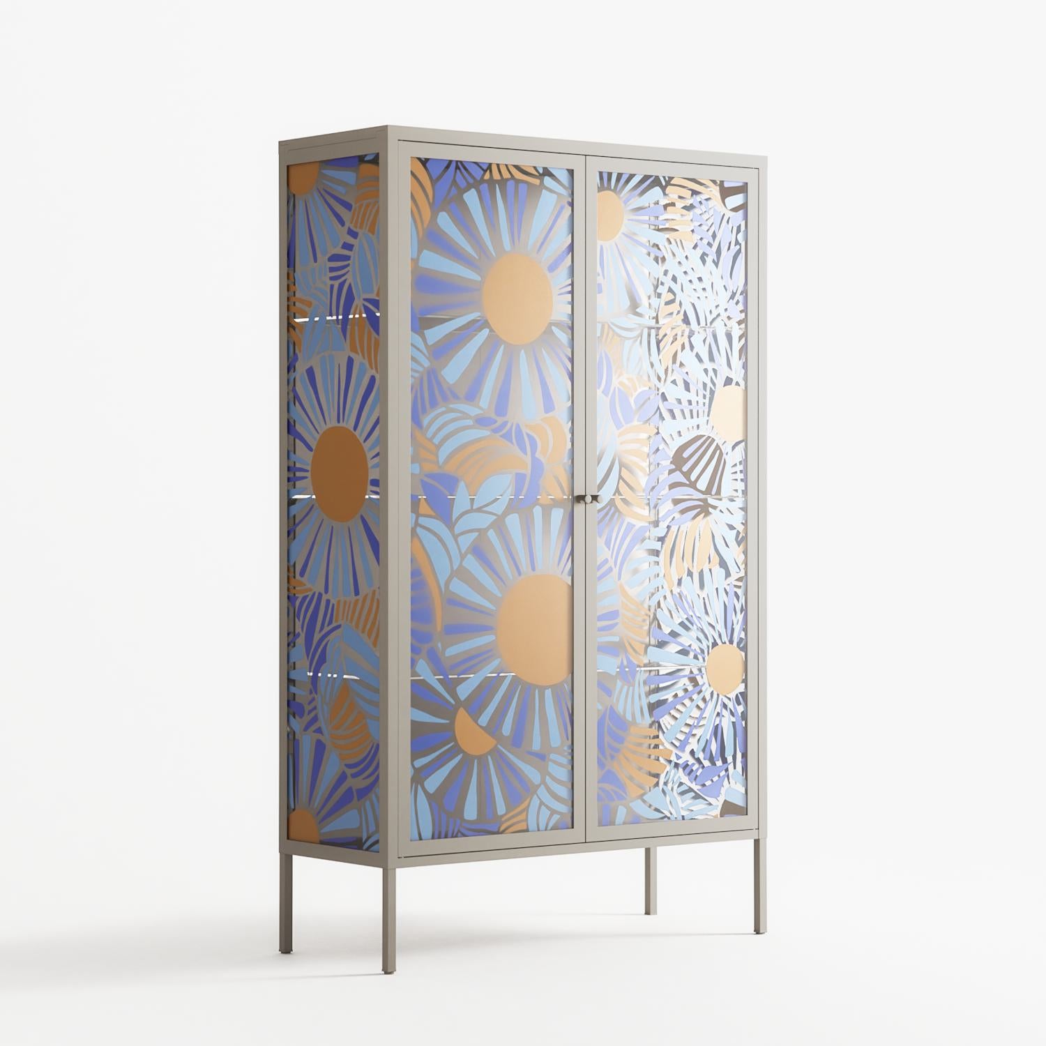 Bellis Bounty - Cabinet - Amy Suther - Pebble - Overlay Glass