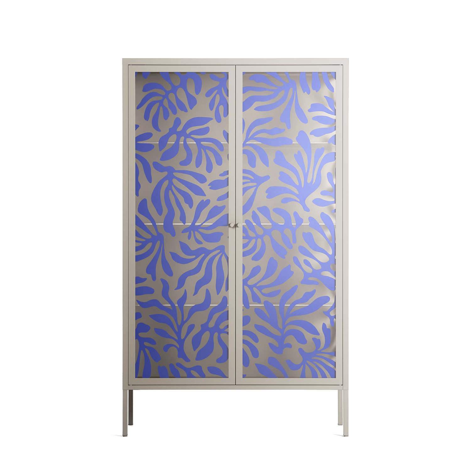 Botanica Blue - Cabinet - Amy Suther - Chalk - Overlay Glass – Workdeco