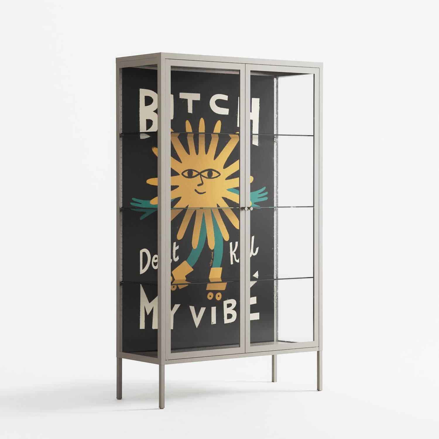 Bitch Don't Kill My Vibe - Cabinet - Aley Wild - Pebble - Clear glass