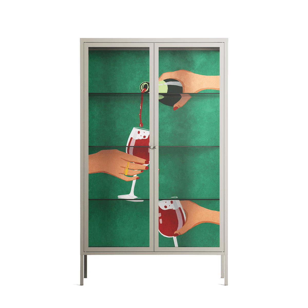 Cheers Girls - Cabinet - Raissa Oltmanns - Pebble - Clear glass