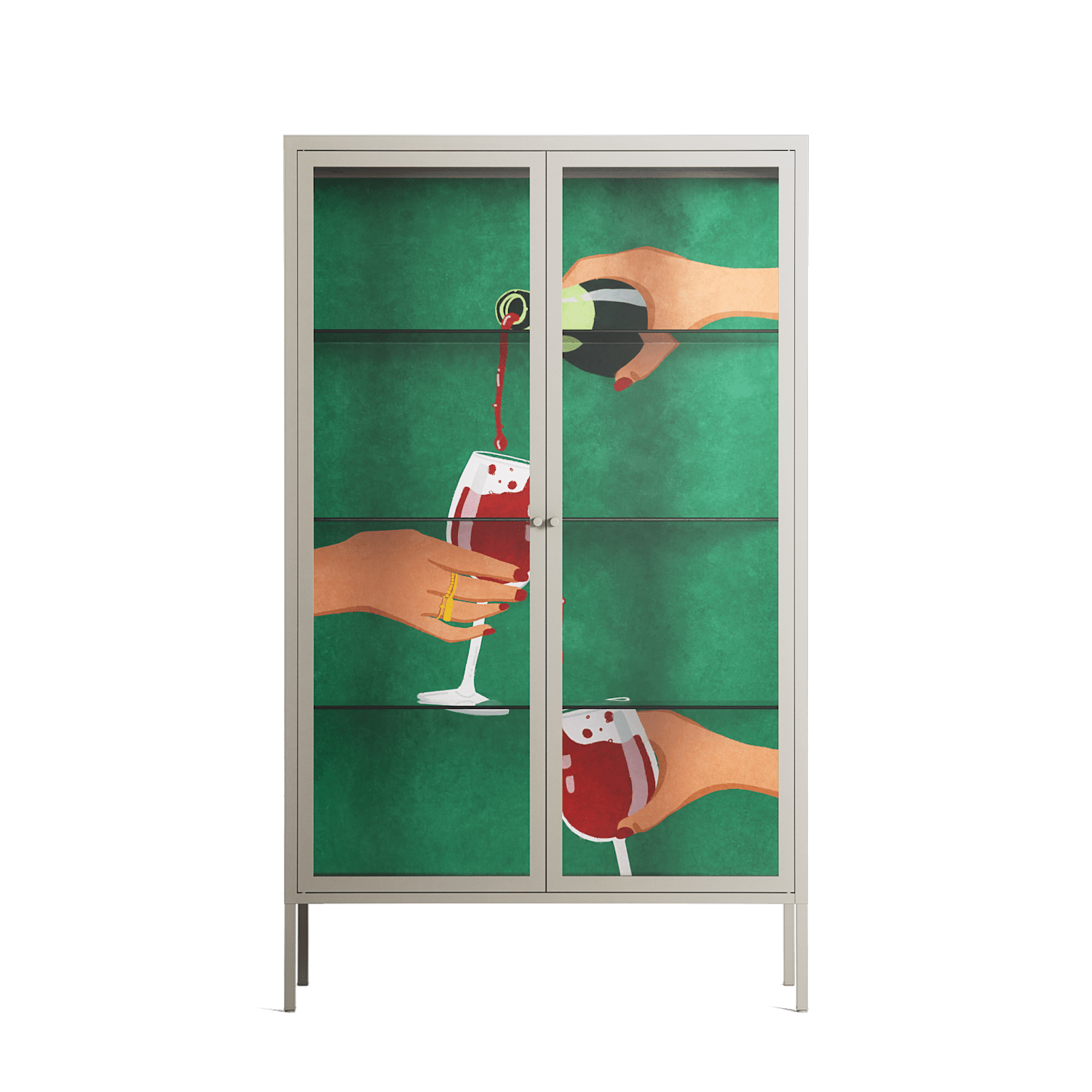 Cheers Girls - Cabinet - Raissa Oltmanns - Pebble - Clear glass