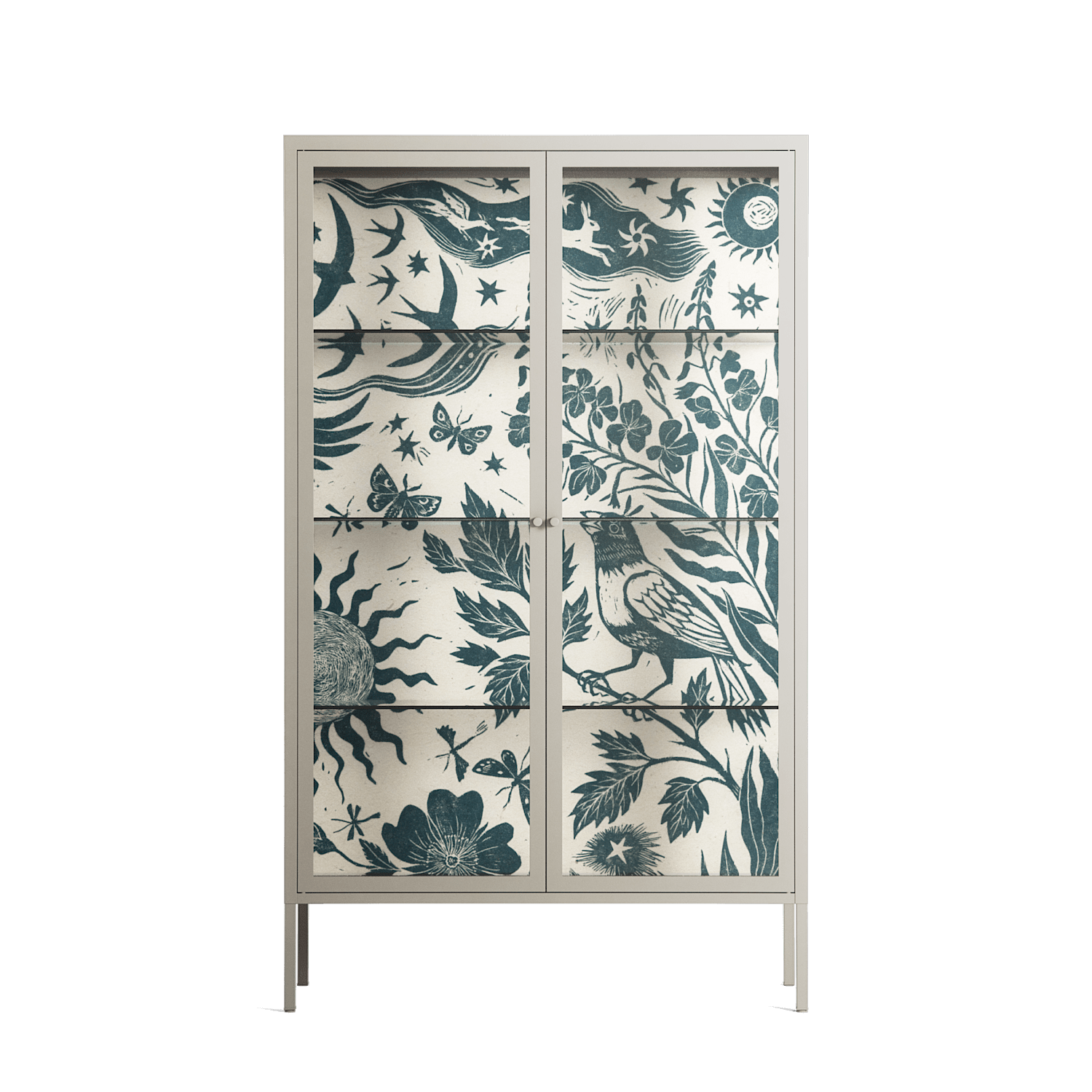 Ode to Summer 3 - Cabinet - Diana Catchpole - Pebble - Clear glass