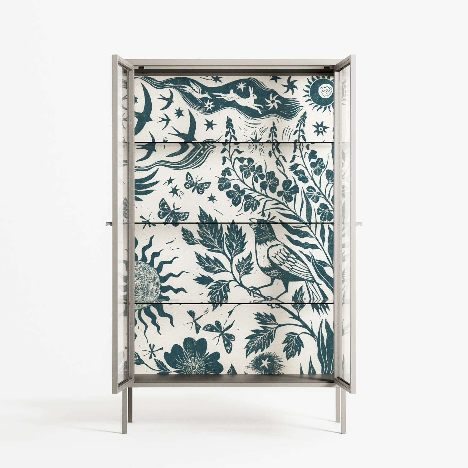 Ode to Summer 3 - Cabinet - Diana Catchpole - Pebble - Clear glass