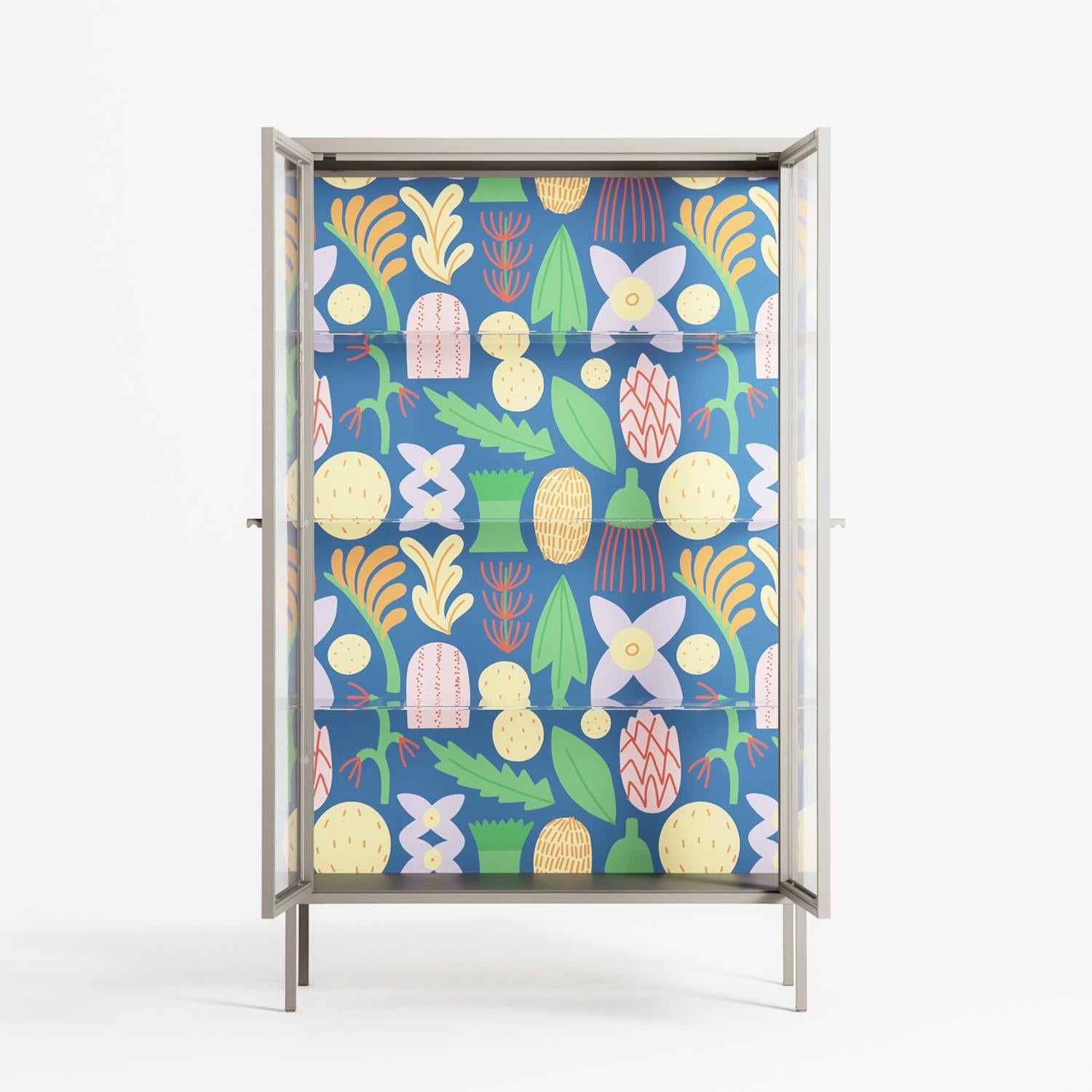 Shapes Blue - Cabinet - Lydia Greaves - Pebble - Clear glass