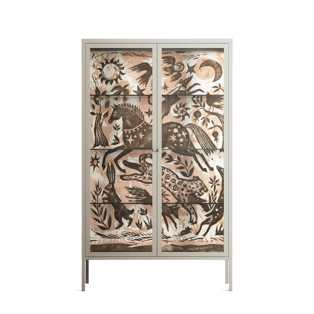 Delight Pink - Cabinet - Diana Catchpole - Pebble - Clear glass