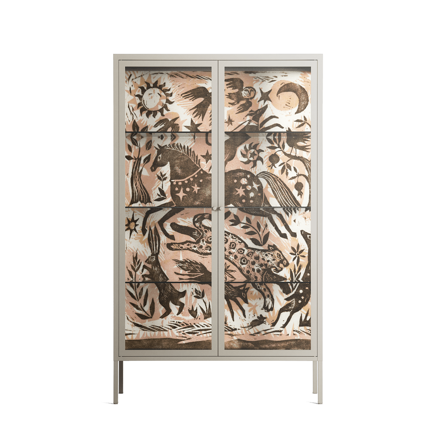 Delight Pink - Cabinet - Diana Catchpole - Pebble - Clear glass