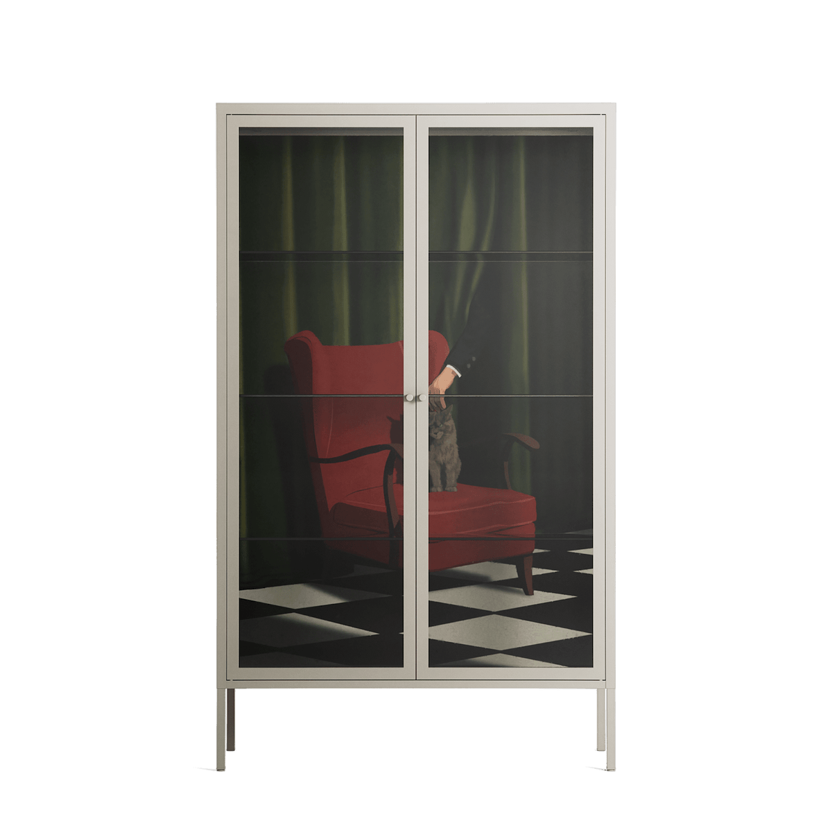 The Man Behind The Curtain - Cabinet - Kristin Eriksson - Pebble - Clear glass
