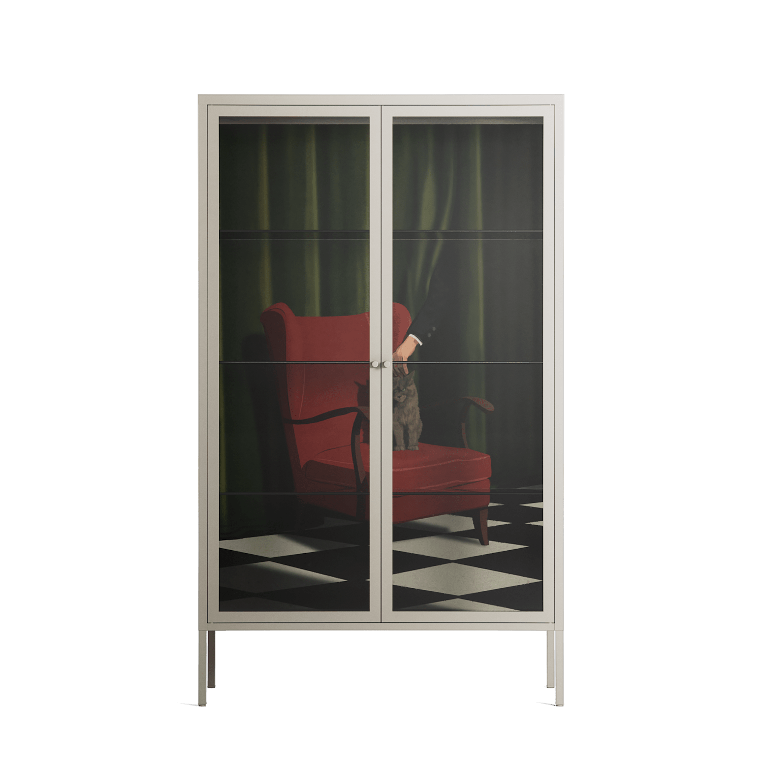 The Man Behind The Curtain - Cabinet - Kristin Eriksson - Pebble - Clear glass