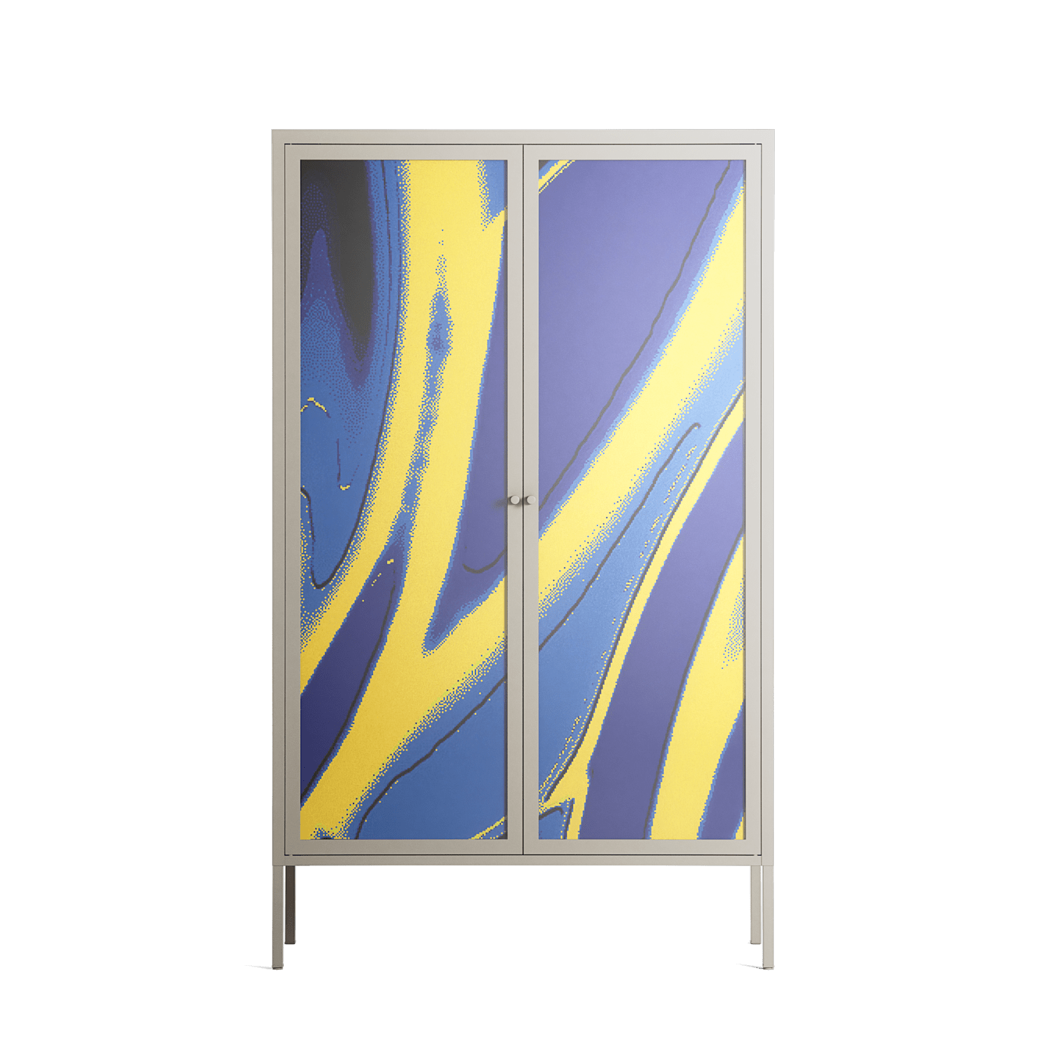 Blue Gale - Cabinet - Oluwaseyi Samuel Adebayo - Pebble - Overlay Glass
