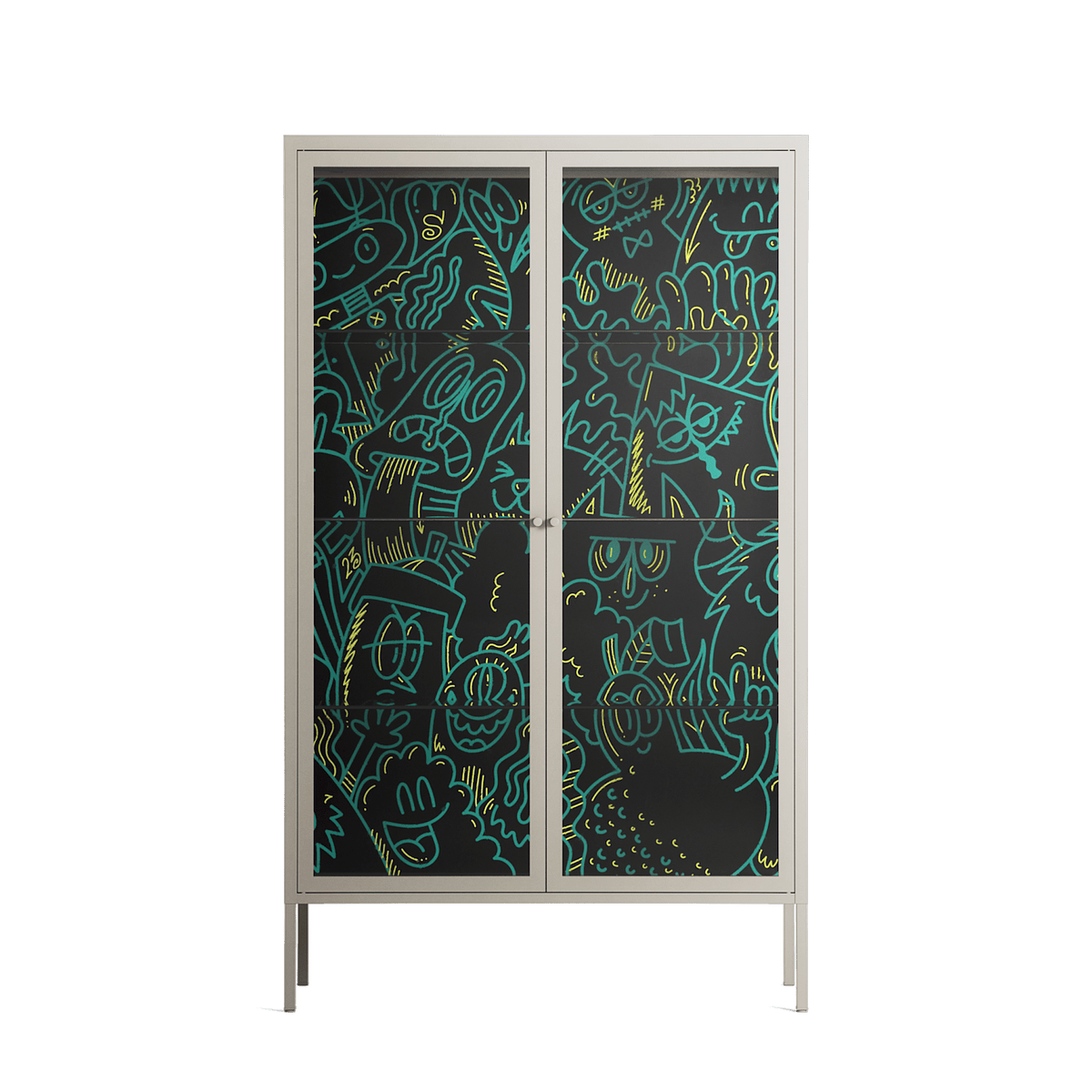 The Green Line - Cabinet - Craig Watkins - Pebble - Clear glass