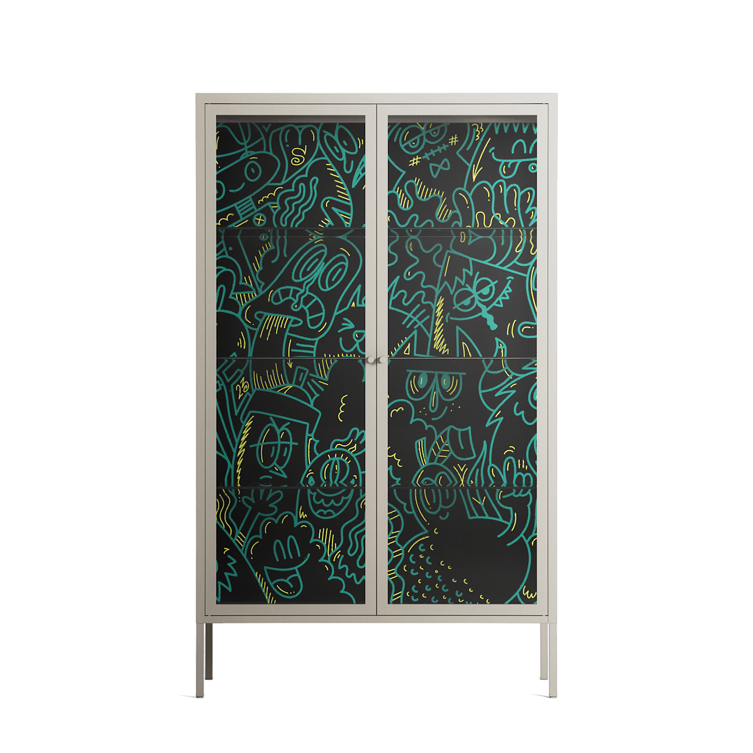 The Green Line - Cabinet - Craig Watkins - Pebble - Clear glass