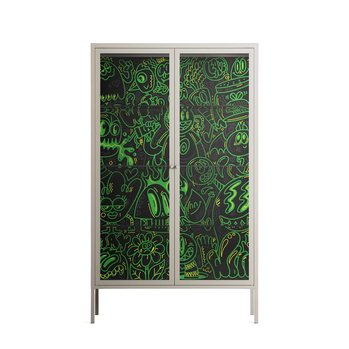 Wottosque Green - Cabinet - Craig Watkins - Pebble - Clear glass