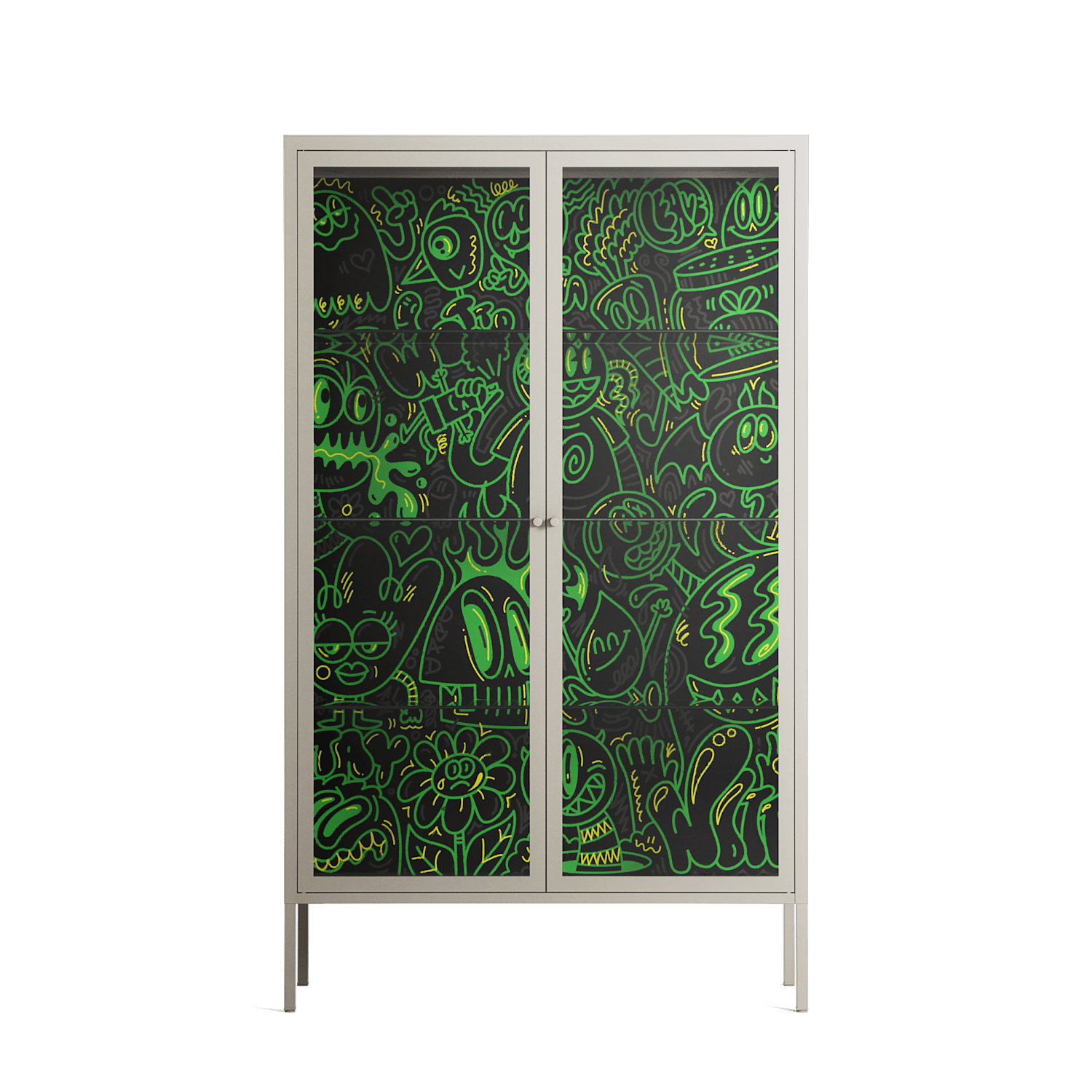 Wottosque Green - Cabinet - Craig Watkins - Pebble - Clear glass