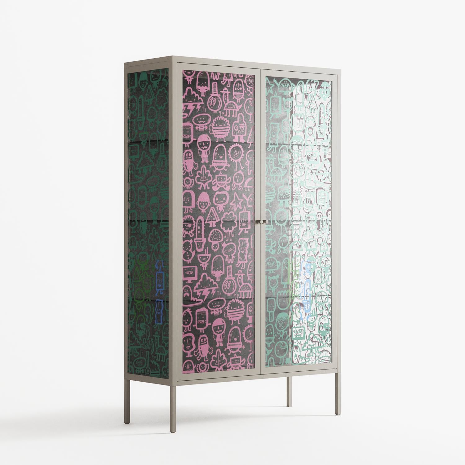 Little Monsters With Big Ideas - Cabinet - Craig Watkins - Pebble - Overlay Glass