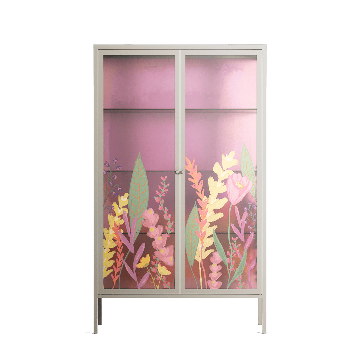 Abstract Flower Garden - Cabinet - Raissa Oltmanns - Pebble - Overlay Glass