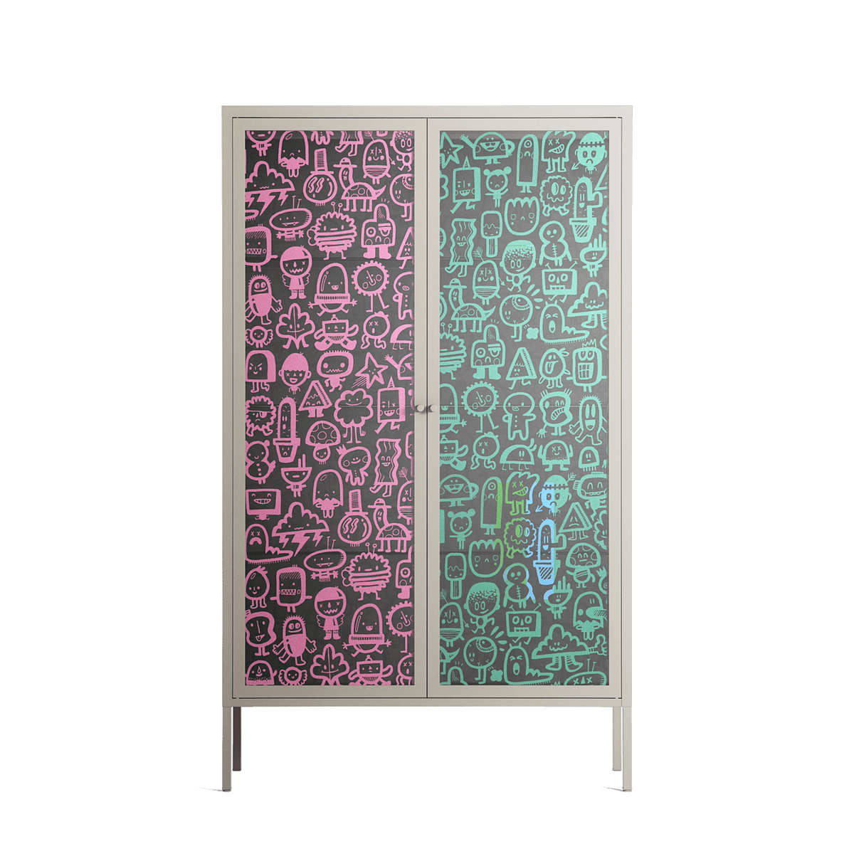 Little Monsters With Big Ideas - Cabinet - Craig Watkins - Pebble - Overlay Glass