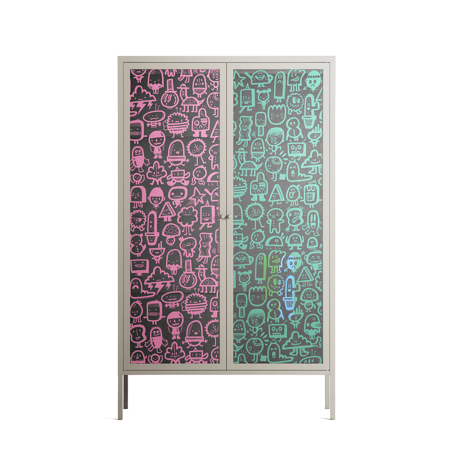 Little Monsters With Big Ideas - Cabinet - Craig Watkins - Pebble - Overlay Glass