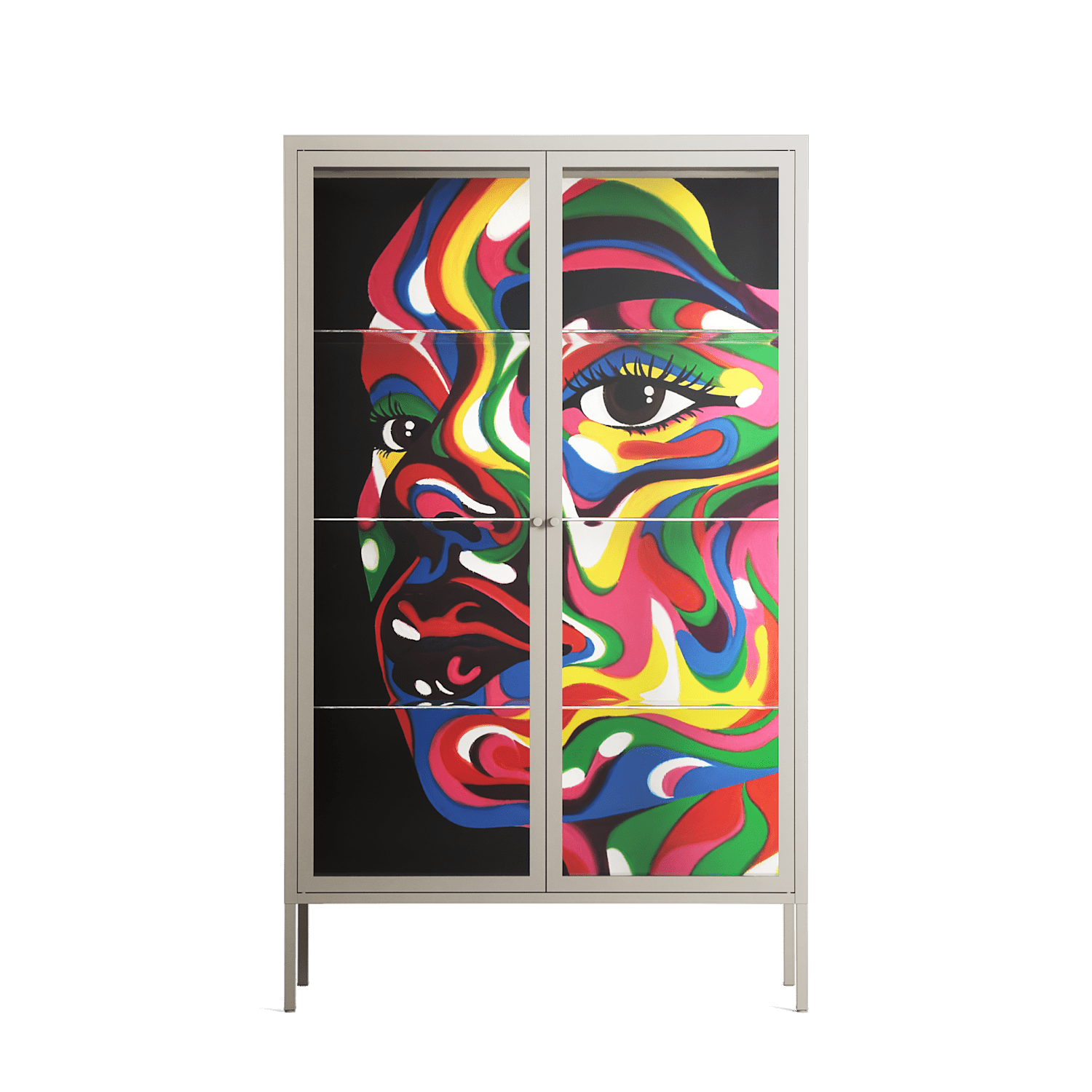 Orbiting Around Herself - Cabinet - Mathilda Kienast - Pebble - Clear glass