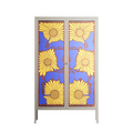 Sunflowers - Cabinet - Sandra Hutter - Pebble - Overlay Glass
