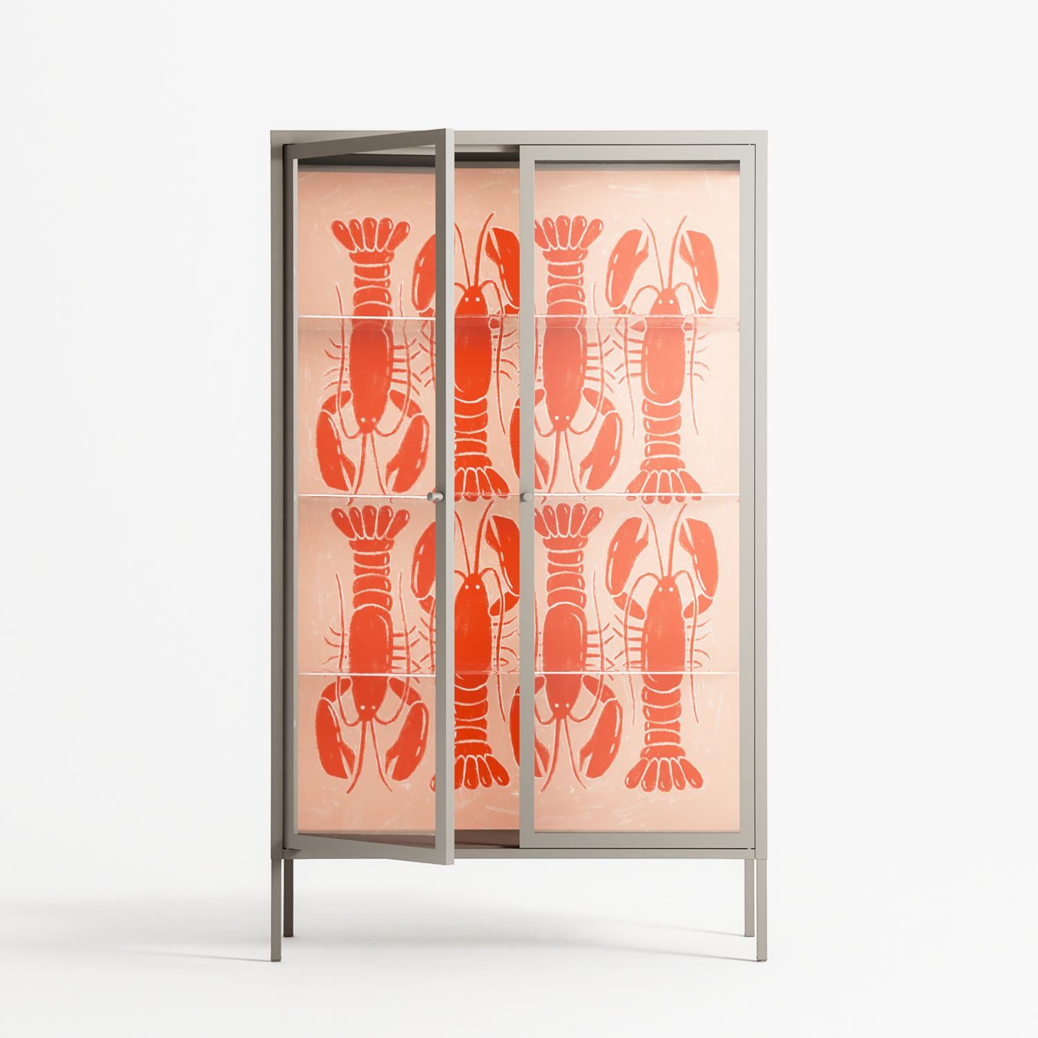 Lobsters - Cabinet - Lydia Greaves - Pebble - Clear glass