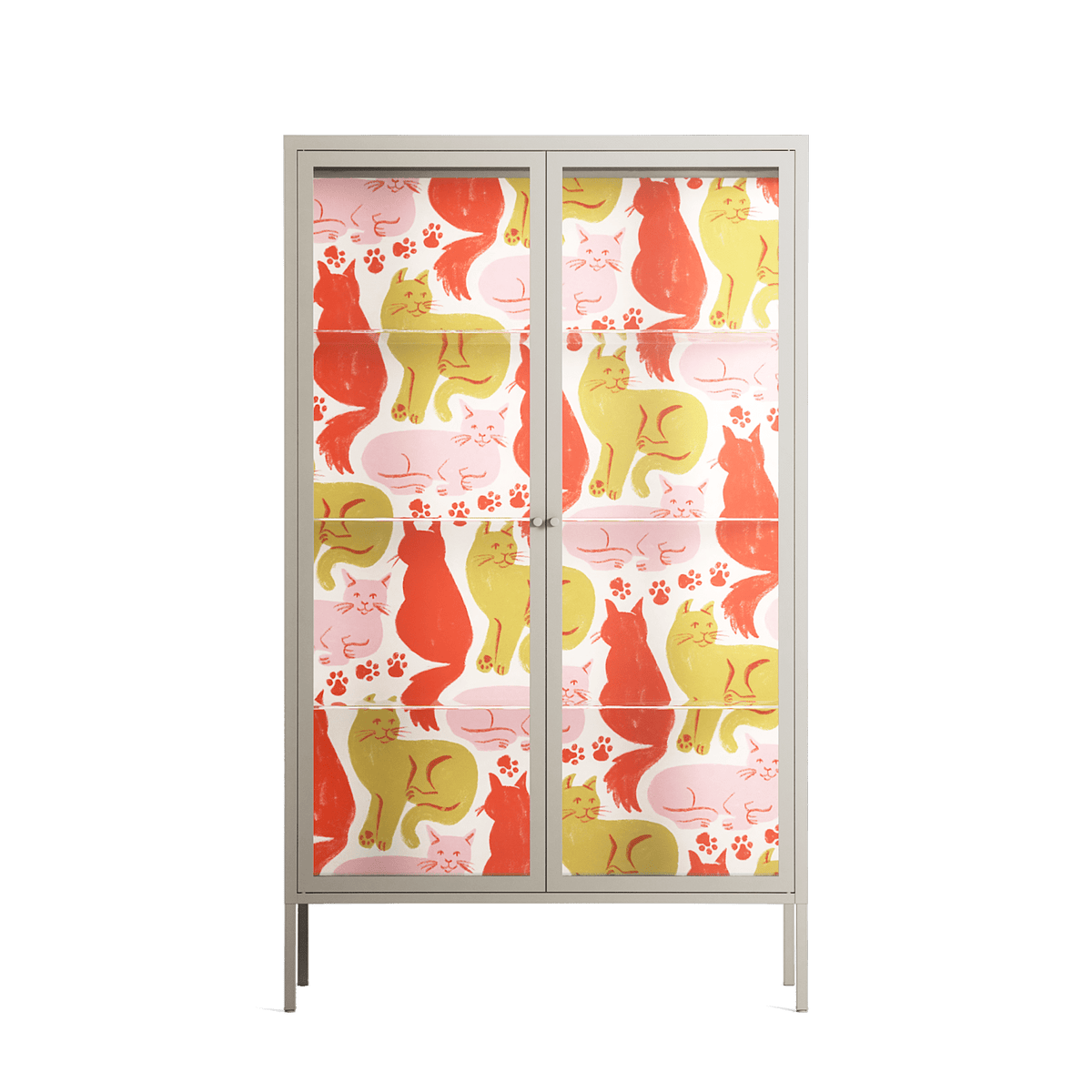 Cats - Cabinet - Lydia Greaves - Pebble - Clear glass