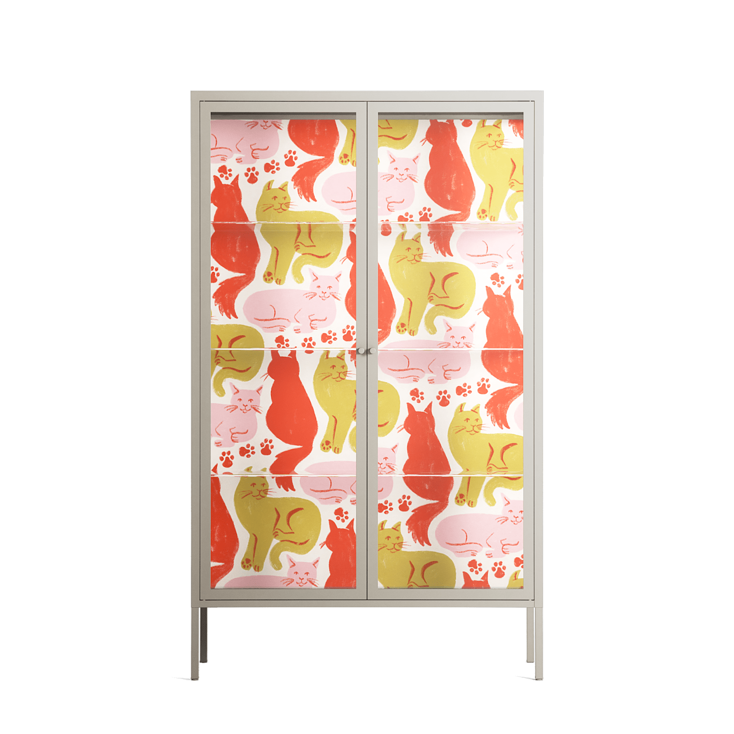 Cats - Cabinet - Lydia Greaves - Pebble - Clear glass