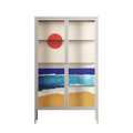 Ocean Sunrise - Cabinet - Henry Rivers - Pebble - Clear glass