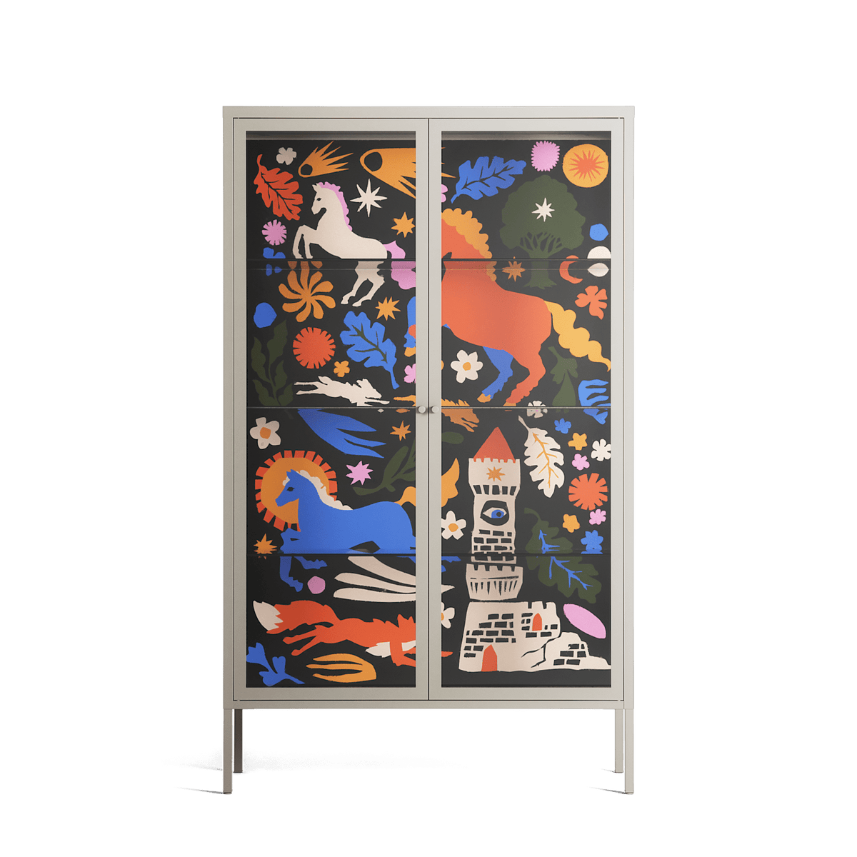The Secret Herb Garden In The Forest - Cabinet - Nick Liefhebber - Pebble - Clear glass