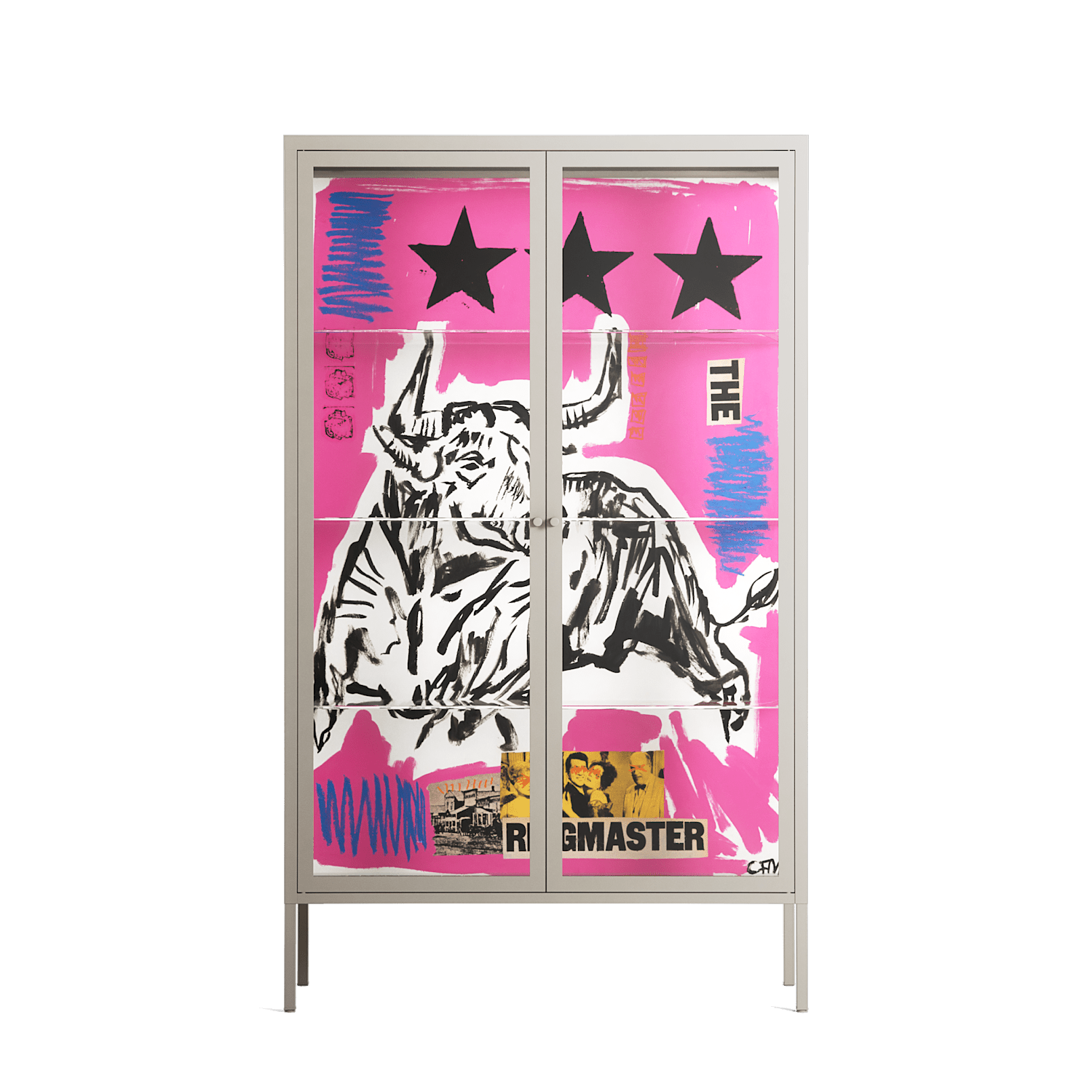 The Ringmaster - Cabinet - Caitlin Flood-Molyneux - Pebble - Clear glass