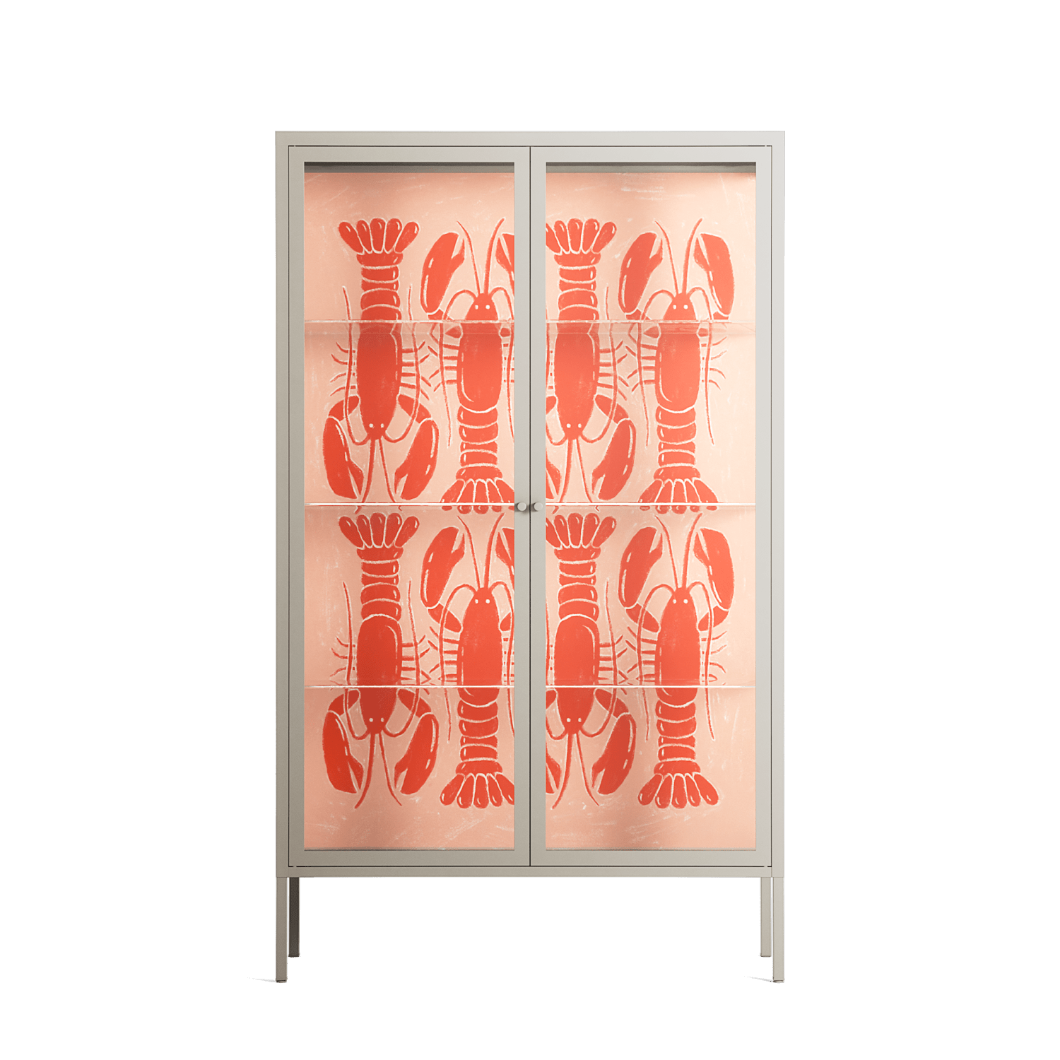 Lobsters - Cabinet - Lydia Greaves - Pebble - Clear glass