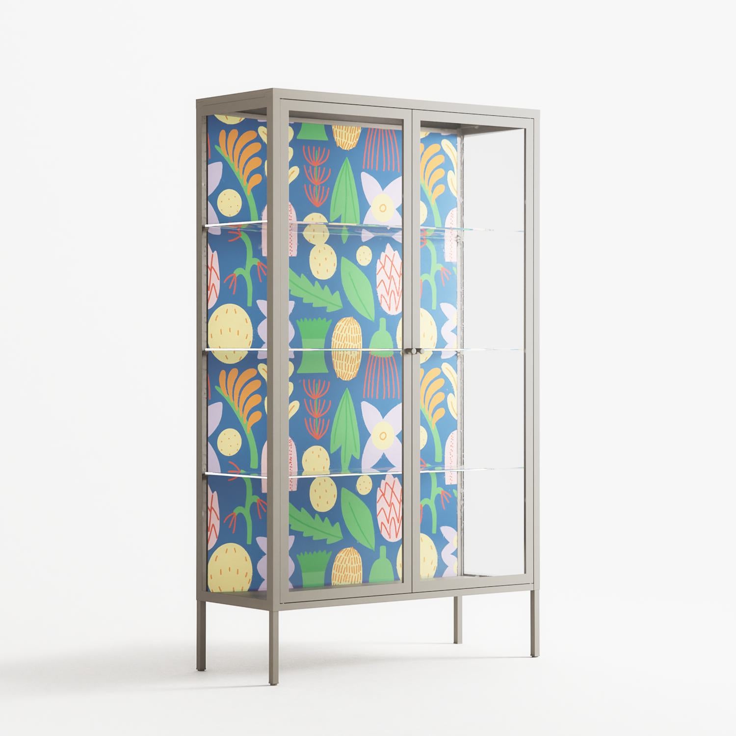 Shapes Blue - Cabinet - Lydia Greaves - Pebble - Clear glass