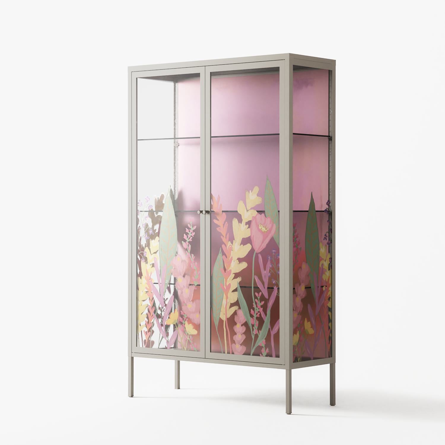 Abstract Flower Garden - Cabinet - Raissa Oltmanns - Pebble - Overlay Glass