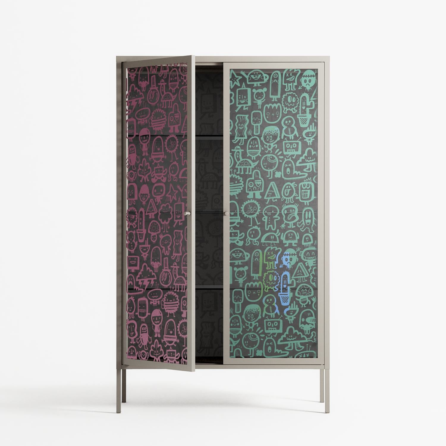Little Monsters With Big Ideas - Cabinet - Craig Watkins - Pebble - Overlay Glass