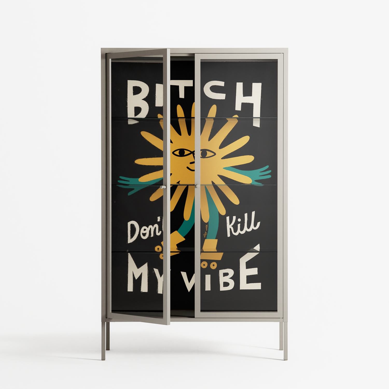 Bitch Don't Kill My Vibe - Cabinet - Aley Wild - Pebble - Clear glass