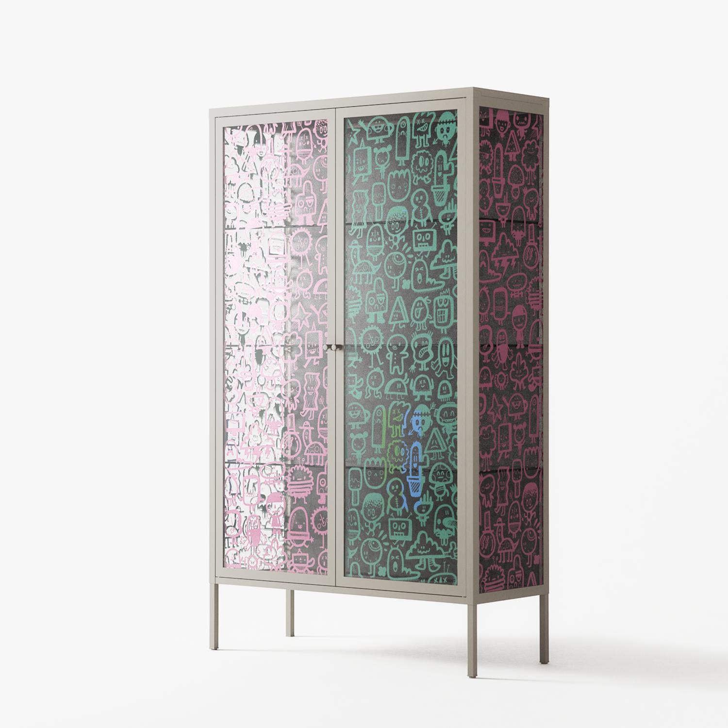 Little Monsters With Big Ideas - Cabinet - Craig Watkins - Pebble - Overlay Glass