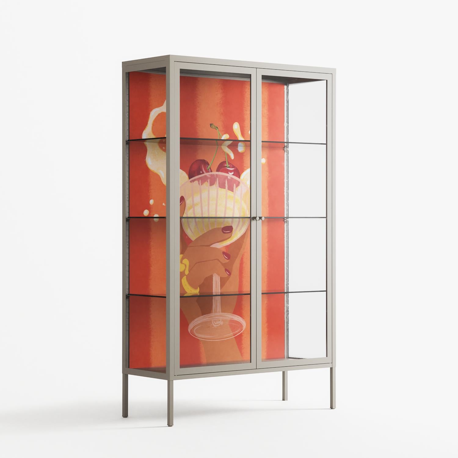 Drink And Cherries - Cabinet - Raissa Oltmanns - Pebble - Clear glass