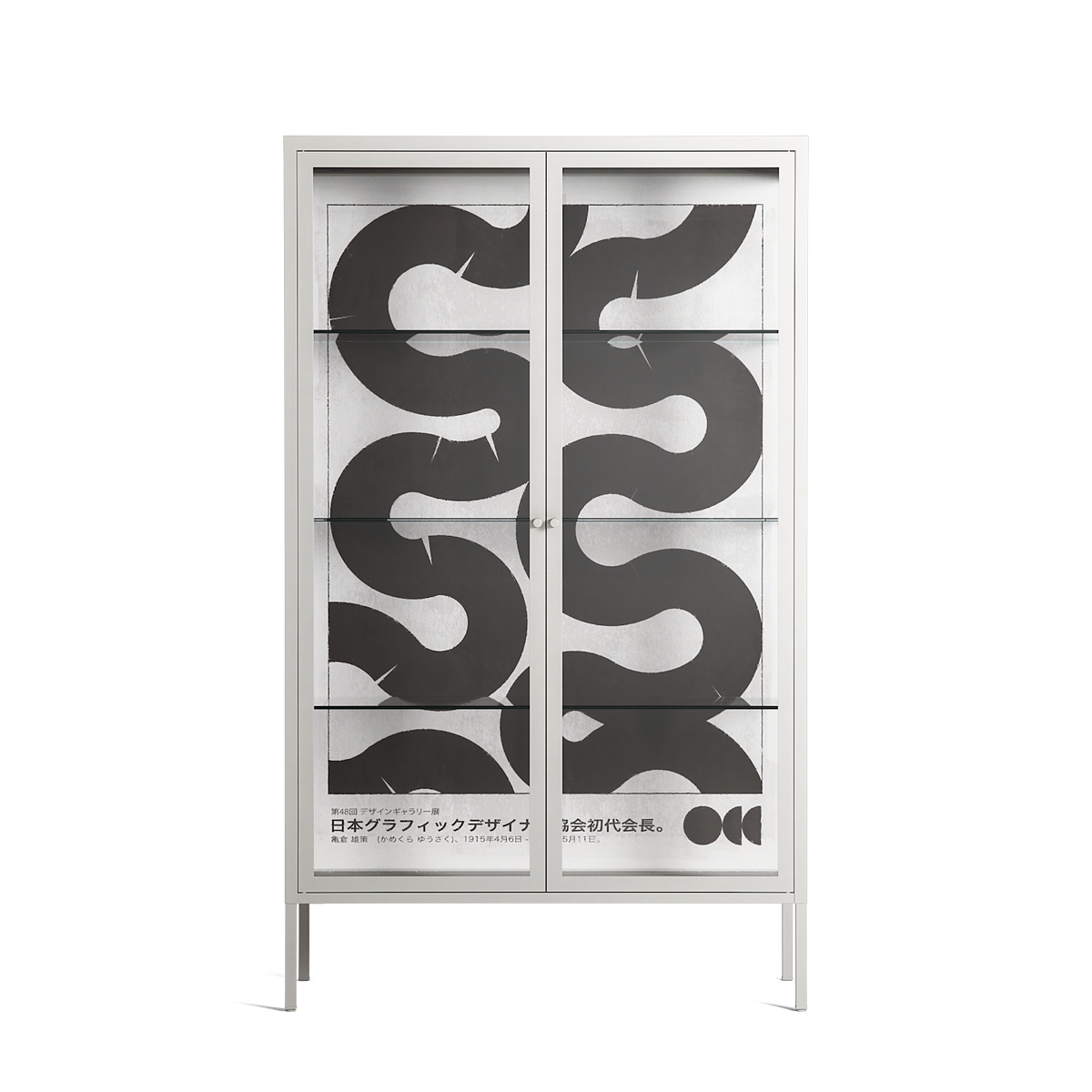 Black Waves - Cabinet - Alexander Khabbazi - Chalk - Clear glass