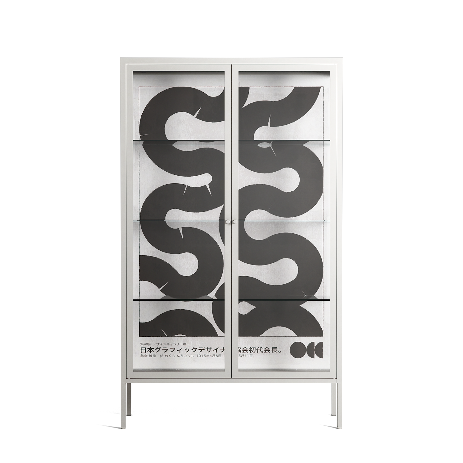 Black Waves - Cabinet - Alexander Khabbazi - Chalk - Clear glass