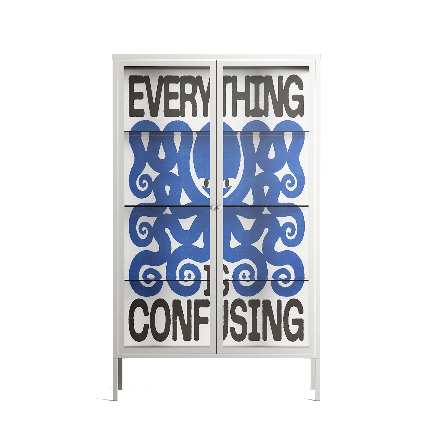 Everything is Confusing - Cabinet - Alexander Khabbazi - Chalk - Clear glass