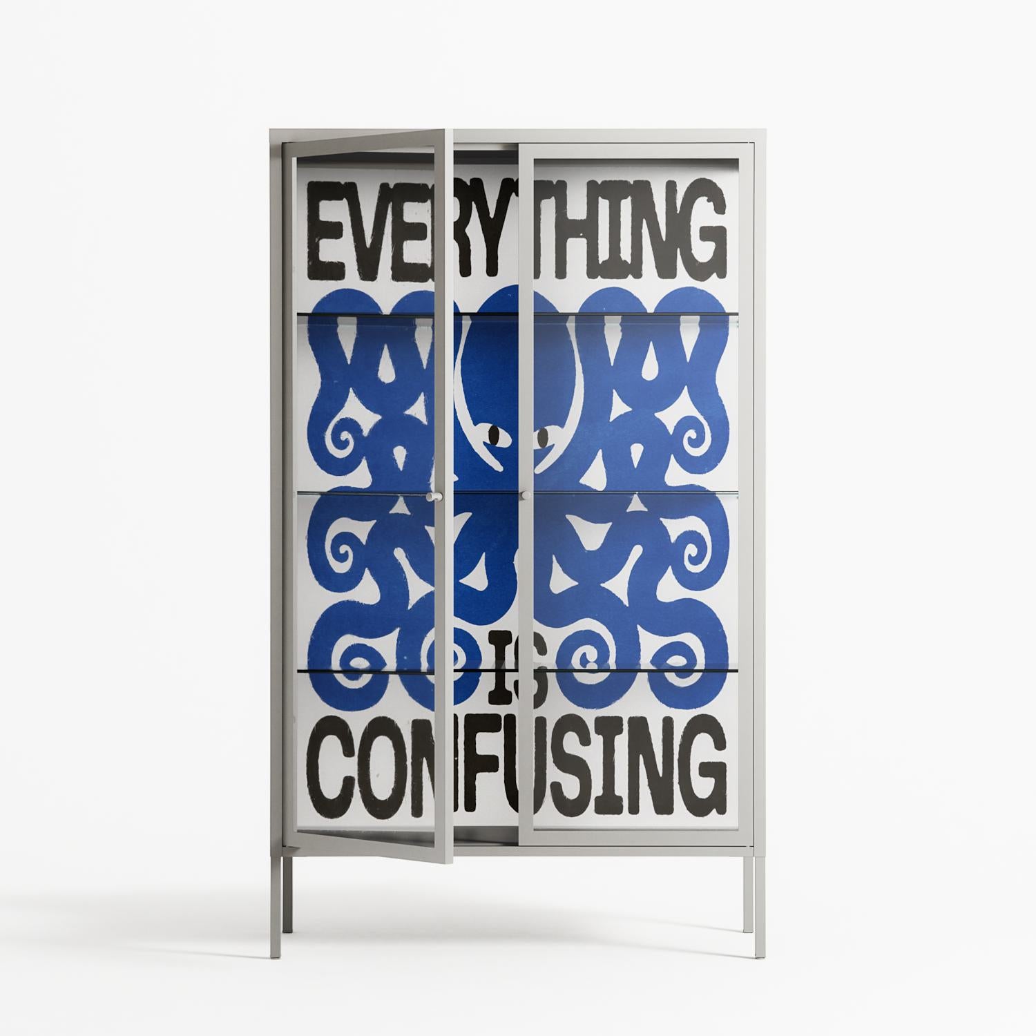 Everything is Confusing - Cabinet - Alexander Khabbazi - Chalk - Clear glass