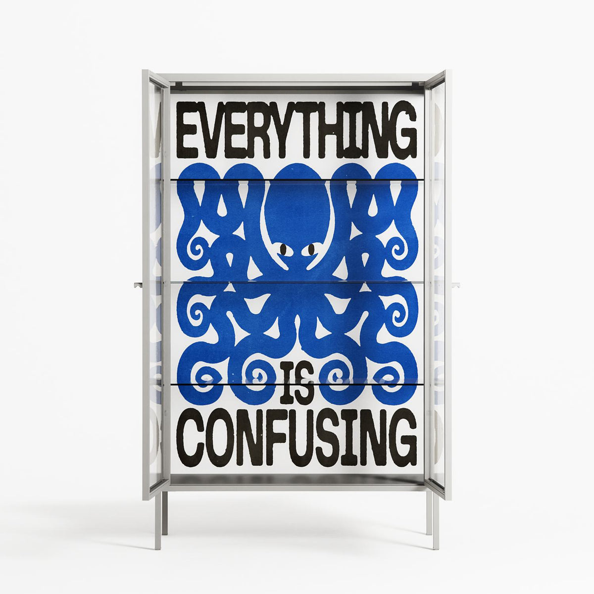 Everything is Confusing - Cabinet - Alexander Khabbazi - Chalk - Clear glass