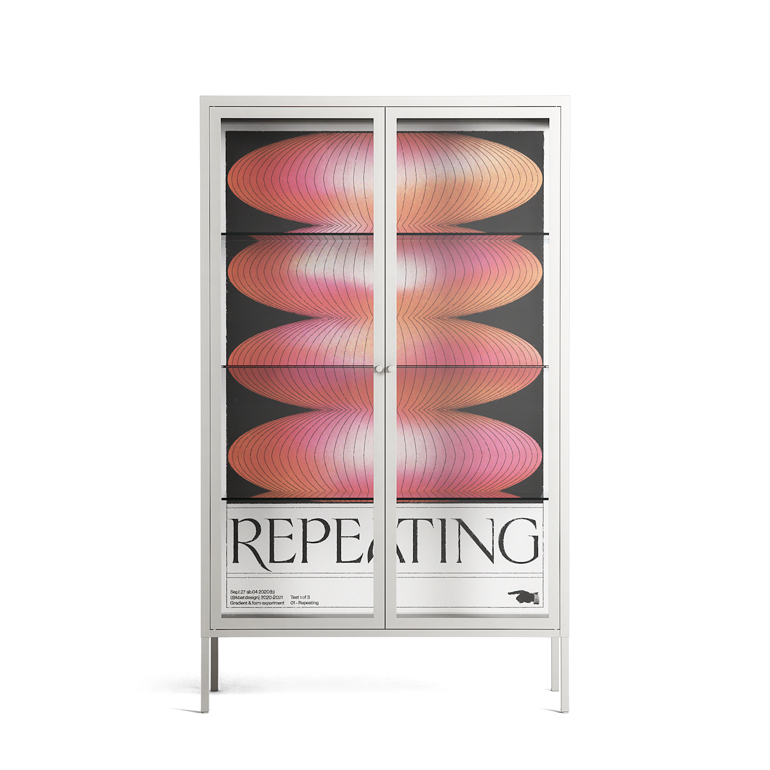 Repeating - Cabinet - Alexander Khabbazi - Chalk - Clear glass