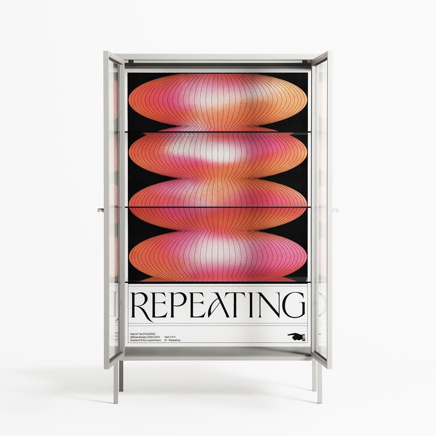 Repeating - Cabinet - Alexander Khabbazi - Chalk - Clear glass